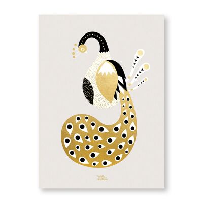 Michelle Carlslund - Poster - 50 x 70 Gold Peacock