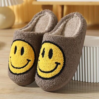 Ladies teddy slippers / slippers | fleece | with smiley print