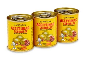 Olives Farcies aux Anchois ESPINALER Pack 3 x 50 g 2