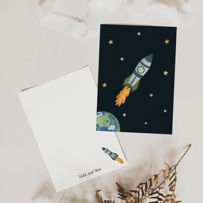 Postcard - rocket space