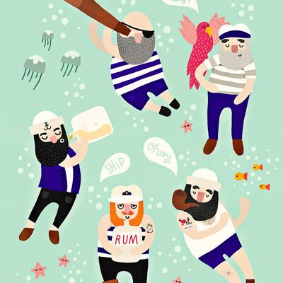 Michelle Carlslund - Poster - 30 x 40 - Sailor Friends