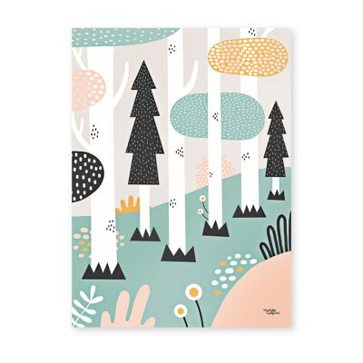 Michelle Carlslund - Poster - 30 x 40  - Forest Pastel