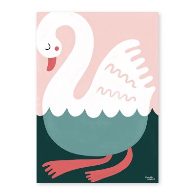 Michelle Carlslund - Poster - 50 x 70 - Swimming Swan
