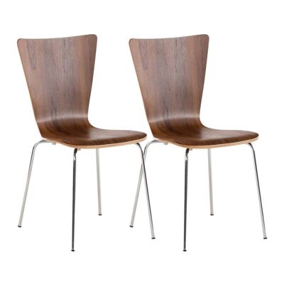 Vitelleria Set van 2 Bezoekersstoelen Hout Walnoot 8x50cm