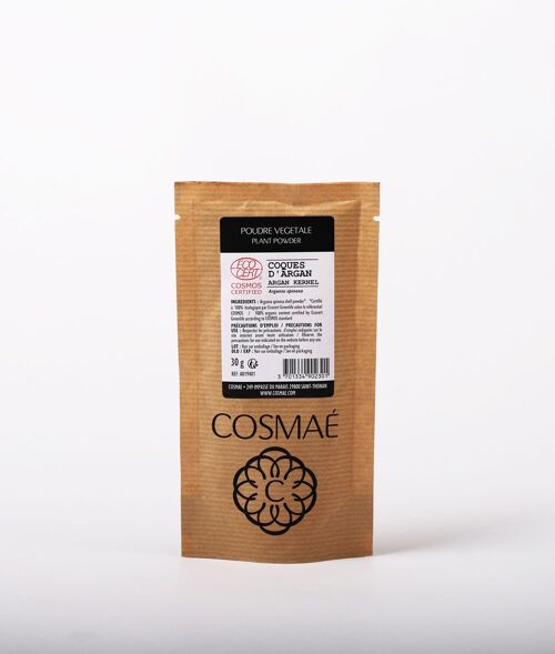 Poudre végétale Coques d'Argan BIO  - FORMAT PRO 1kg