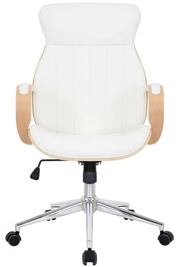 Missanello Chaise de Bureau Simili Cuir Blanc 17x68cm 2
