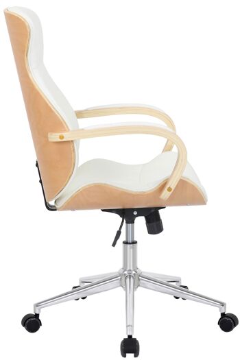 Missanello Chaise de Bureau Simili Cuir Blanc 17x68cm 3