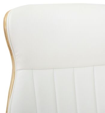 Missanello Chaise de Bureau Simili Cuir Blanc 17x68cm 5
