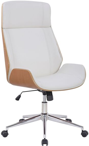 Acquappesa Chaise de bureau Cuir artificiel Blanc 18x66cm 1