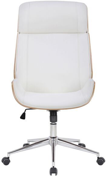 Acquappesa Chaise de bureau Cuir artificiel Blanc 18x66cm 2
