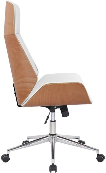 Acquappesa Chaise de bureau Cuir artificiel Blanc 18x66cm 3