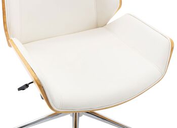 Amendolara Chaise de Bureau Simili Cuir Blanc 16x63cm 6