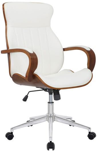 Boscoreale Chaise de Bureau Cuir Artificiel Blanc 17x68cm 1
