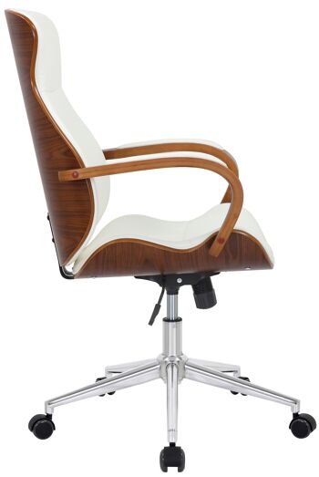 Boscoreale Chaise de Bureau Cuir Artificiel Blanc 17x68cm 3