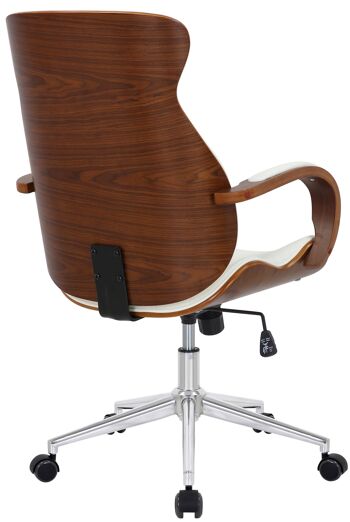 Boscoreale Chaise de Bureau Cuir Artificiel Blanc 17x68cm 4
