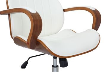 Boscoreale Chaise de Bureau Cuir Artificiel Blanc 17x68cm 5