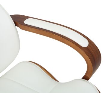 Boscoreale Chaise de Bureau Cuir Artificiel Blanc 17x68cm 6