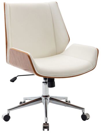 Ostigliano Chaise de Bureau Similicuir Blanc 15x65cm 1