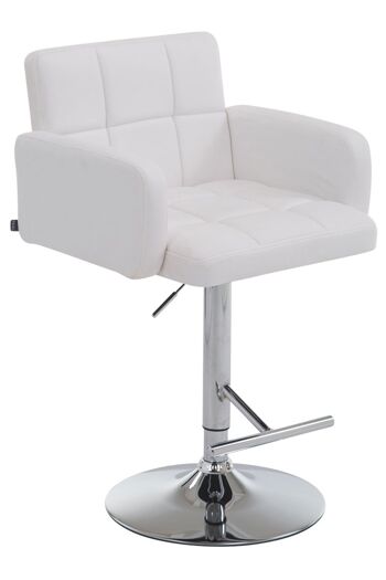 Tabouret de Bar Casemurate Cuir Artificiel Blanc 13x56cm 1