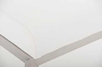 Gambettola Tabouret de Bar Cuir Artificiel Blanc 8x48cm 2