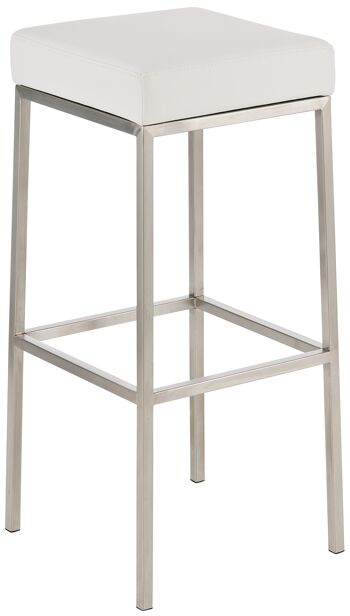 Gossolengo Tabouret de Bar Cuir Artificiel Blanc 6x37cm 1