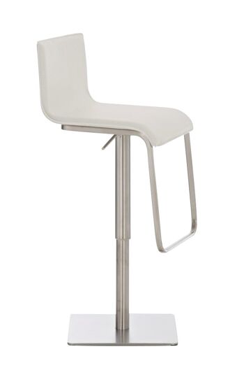 Tabouret de bar Langhirano cuir artificiel blanc 14x46cm 1