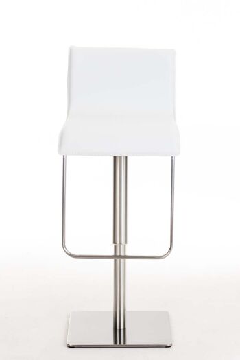 Tabouret de bar Langhirano cuir artificiel blanc 14x46cm 6