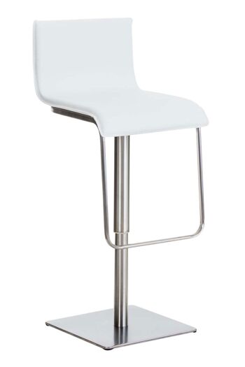 Tabouret de bar Langhirano cuir artificiel blanc 14x46cm 7