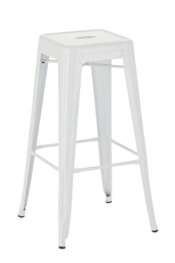 Migliarino Tabouret de Bar Métal Blanc 4x43cm 7