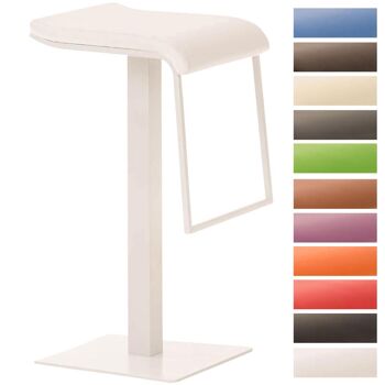 Montegelli Tabouret de Bar Similicuir Blanc 16x42cm 9