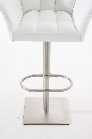 Talmassons Tabouret de Bar Similicuir Blanc 21x45cm 5