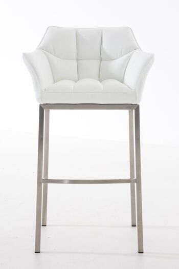 Tabouret de Bar Balestrino Cuir Artificiel Blanc 11x48cm 2