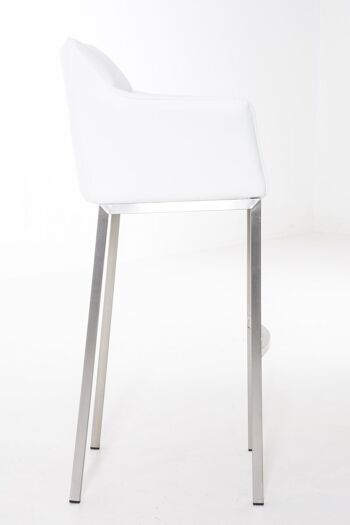 Tabouret de Bar Balestrino Cuir Artificiel Blanc 11x48cm 3