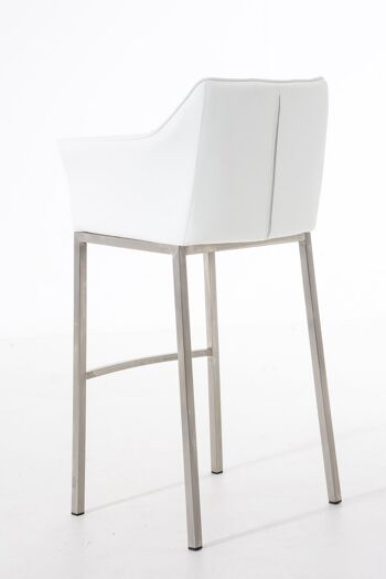 Tabouret de Bar Balestrino Cuir Artificiel Blanc 11x48cm 4