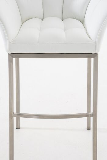 Tabouret de Bar Balestrino Cuir Artificiel Blanc 11x48cm 6