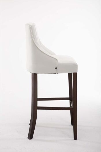 Tabouret de Bar Caravonica Cuir Artificiel Blanc 10x53cm 3