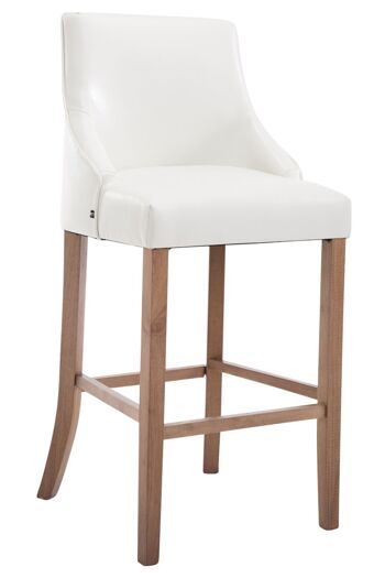 Chiusanico Tabouret de Bar Cuir Artificiel Blanc 10x53cm 1