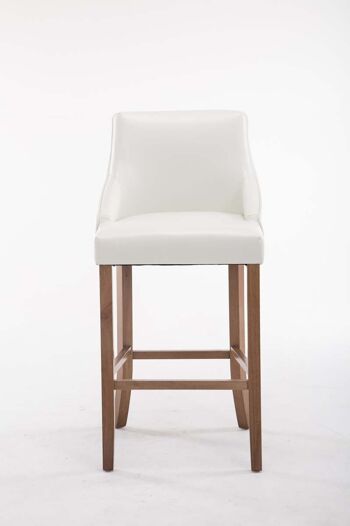 Chiusanico Tabouret de Bar Cuir Artificiel Blanc 10x53cm 2