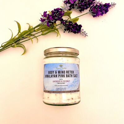 Body and Mind Retox Bath Salts with Lavender Essential Oils & Organic Coconut