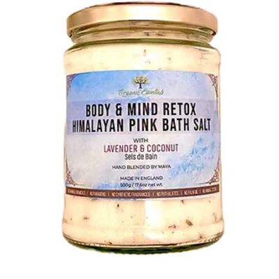 Sels de bain Body and Mind Retox aux huiles essentielles de lavande et de noix de coco biologique