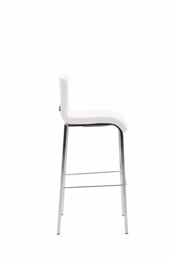 Ponteterra Tabouret de Bar Cuir Artificiel Blanc 7x45cm 3