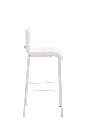 Pozzolengo Tabouret de Bar Cuir Artificiel Blanc 7x45cm 2