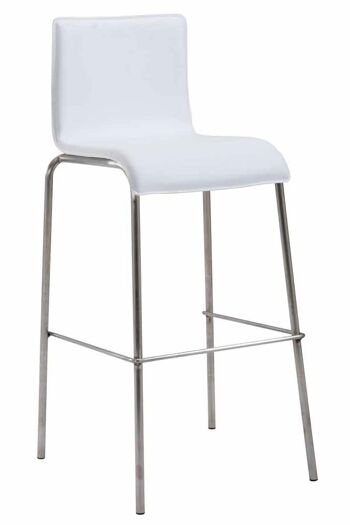 Scaldasole Tabouret de Bar Cuir Artificiel Blanc 7x45cm 1