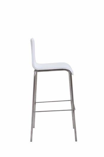 Scaldasole Tabouret de Bar Cuir Artificiel Blanc 7x45cm 2