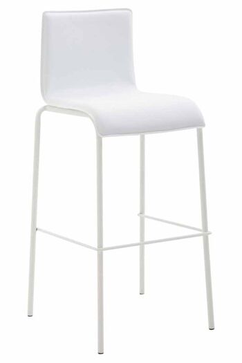 Songavazzo Tabouret de Bar Cuir Artificiel Blanc 7x45cm 1