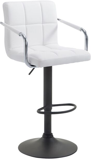 Tabouret de Bar Castagnito Cuir Artificiel Blanc 9x46cm