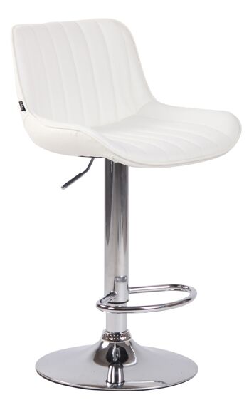 Tabouret de Bar Cortemilia Cuir Artificiel Blanc 8x50cm 1