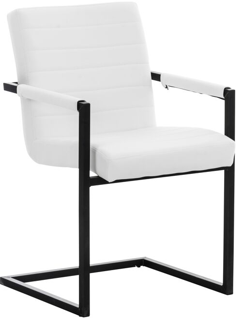Moncalieri Bezoekersstoel Kunstleer Wit 9x63cm