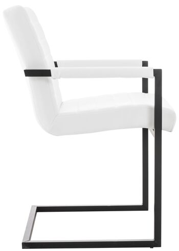 Moncalieri Chaise Visiteur Cuir Artificiel Blanc 9x63cm 3