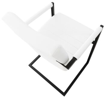 Moncalieri Chaise Visiteur Cuir Artificiel Blanc 9x63cm 4